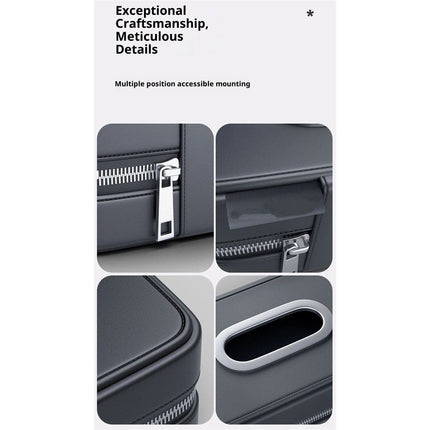 Car Tissue Holder, PU Leather Tissue Napkin Box,Car Armrest Box Tissue Bag,Backseat Napkin Rectangle Organizer(Black)