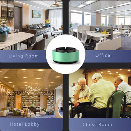 2 in 1 Multifunctional indoor smokeless ashtray, 360 °surround suction intelligent air purifier ashtray, indoor household car intelligent ashtray (Green）2pcs