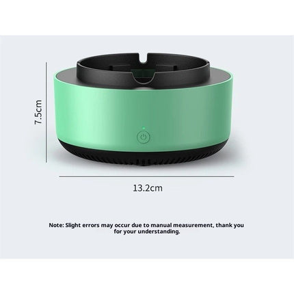 2 in 1 Multifunctional indoor smokeless ashtray, 360 °surround suction intelligent air purifier ashtray, indoor household car intelligent ashtray (Green）2pcs