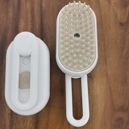 Pet Steam Groomer Comb 2pcs,3 in 1 Cat Steam Brush Pet Hair Steamy Brushes,Grooming Comb Tool for Pets Hair Removal with Steam for Massage Cleaning Shedding (White, )