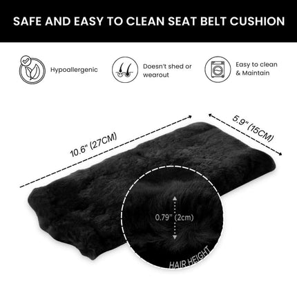 Car Seat Belt Pad,2 Pack Soft Seat Belt Cover for Shoulder Pad Neck Cushion Protector Car Accessories (Black)