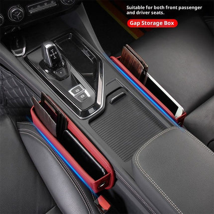 Universal Fit Car Gap Filler, Premium Leather Car Seat Organizer, SUV Truck Essentials (burgundy, 1 Pack)