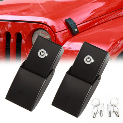 For  Hood Latches Catch Kit with Lock for Jeep  JK JKU JL JLU Gladiator JT 2007-2023 Present Chrome Exterior Accessories 2pcs