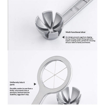 Best Utensils Stainless Steel Egg Slicer Wedger Cutter, Divides Hard Boiled Eggs Into 6 Equal Segments In One Action