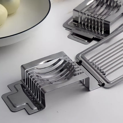 Multifunctional 403 Stainless Steel Egg Slicer for Hard Boiled Eggs Heavy Duty, Safe Egg Cutter, Kiwi Slicer, Banana Slicer