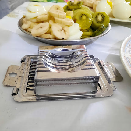 Multifunctional 403 Stainless Steel Egg Slicer for Hard Boiled Eggs Heavy Duty, Safe Egg Cutter, Kiwi Slicer, Banana Slicer
