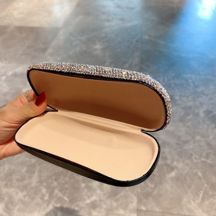 Hard Shell Glasses Case Sparkly Crystal Eyeglass Case for Women Portable Protective Case for Sunglasses