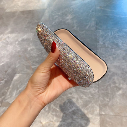 Hard Shell Glasses Case Sparkly Crystal Eyeglass Case for Women Portable Protective Case for Sunglasses