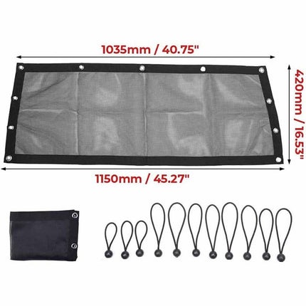 Window Net Compatible Windshield, Airflow UTV Soft Rear Window Shields Against Debris 5 Min Installation Mesh Net