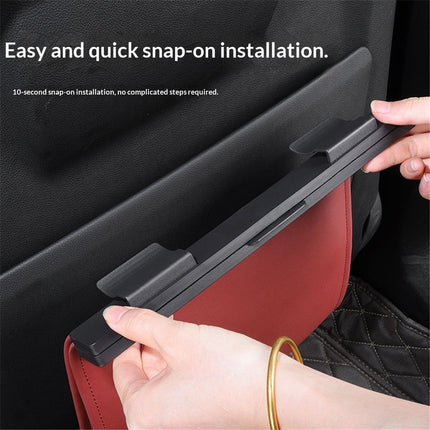 LED Car Trash Can Waterproof Garbage Bag Passenger Side Artificial Leather Storage Pocket Leak Proof Reusable Traveling Portable Offices Toilet Garbage Cans Back Seat Hanging (Red-1pack)