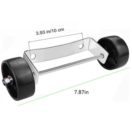 Universal Patio Heater Wheel Kit - Stainless Steel Silver Bracket + Black Wheels, Gas Heater Wheels Replacement, Easy to Move