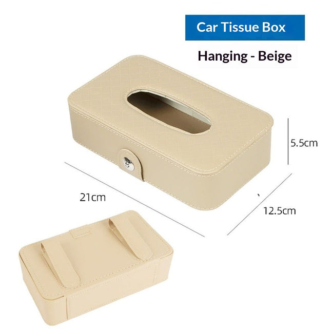 Car Tissue Holder, Sun Visor Napkin Holder, Car Visor Tissue Holder, PU Leather Backseat Tissue Case Holder for Car,Vehicle