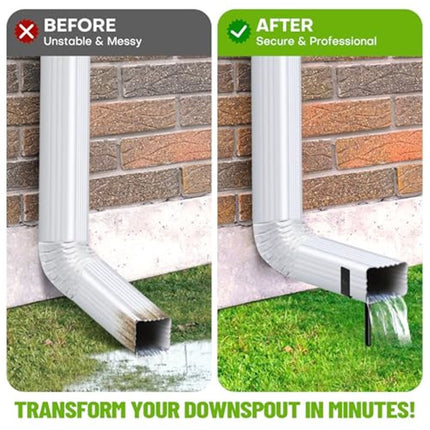Rainwater Downspout Bracket - Heavy-Duty Galvanized Iron with Eco-Friendly Coating, Adjustable Size, Rust-Proof Anchor for Pipe Support, Easy Installation (4 Pack)