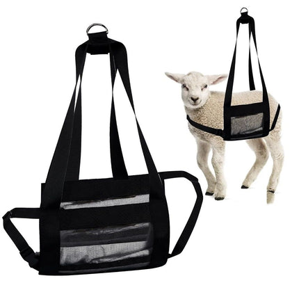 Calf Sling for Goat, Lamb, Sheep & Alpaca - Animal Weighing Sling - Newborn Livestock Calves & Baby Dogs（black）