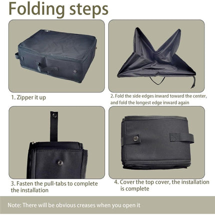 Portable Cat Travel Litter Box, Collapsible Cat Litter Carrier Tray, Waterproof Litter Box for Outdoor Fit Medium Cats and Kitties, Leak-Proof, Sturdy, Lightweight-Black