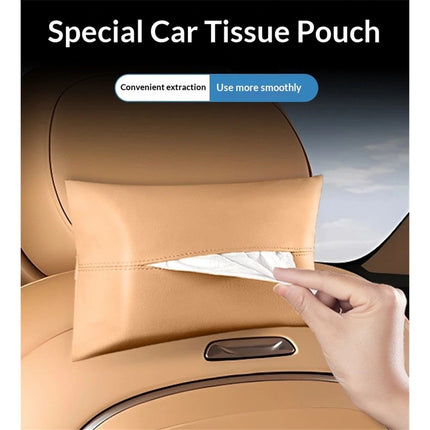 2 pack all Car Tissue Holder, Premium Microsuede Sun Visor Napkin Dispenser, Wipes Case for Backseat, Vehicle Accessories (Camel Brown)