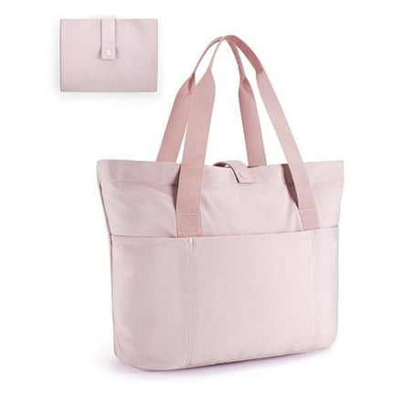 Tote Bag for Women, Foldable Tote Bag With Zipper Travel Large Shoulder Bag Handbag for Work-12.6*19.2*6''