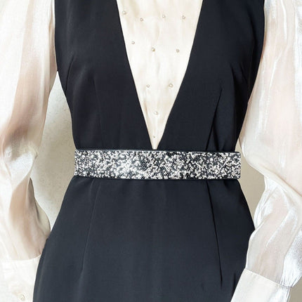 Rhinestone Waistband Elastic Belt Crystal Wedding Sashes Belts Bling Wide Waist Belt Elegant Dress Belts