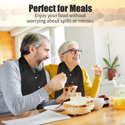 3pcs Adult Bib Scarf Washable and Reusable Dining Clothing Protector Adult Bib for Elderly Senior Citizens Men Women Eating