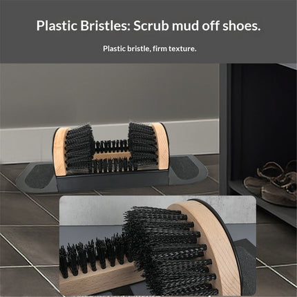 Jobsite Boot Scrubber - Outdoor Shoe Scraper Cleaner Brush - Extra Wide Boot and Shoe Brush Cleaner Scraper for Outdoor Mud with Folding Sides by Trademark Innovations