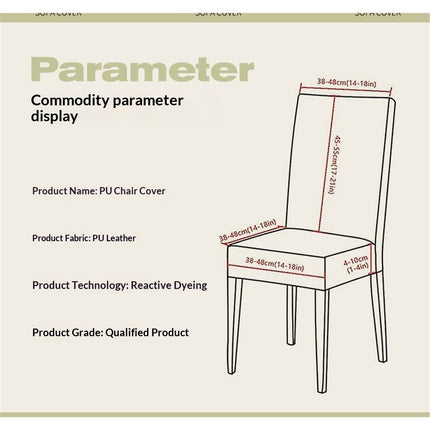 Waterproof PU Leather Dining Chair Covers Set of 4, Stretch Oilproof  Chair Slipcovers Removable Washable Kitchen Chair Protector for Dining Room (Brown)
