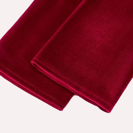 Long Velvet Gloves Women Touchscreen  Stretchy Special Occasion  Costume Evening Opera Gloves（Wine red color, length 53cm）