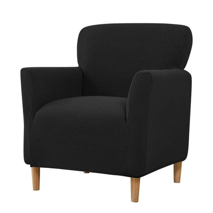 Stretch Chair Covers Banquet Armchair Slipcovers Knitted Armchair Sofa Covers Chair Slipcover Anti-Slip Furniture Protector for Living Room Friendly for Kids Pets (Black)