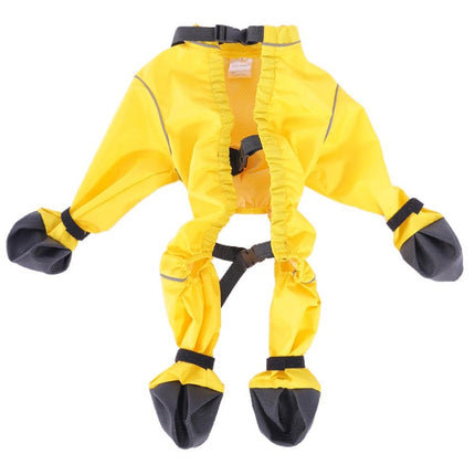 Dog Boots Leggings Waterproof Dog Pants Anti-Slip Dog Shoes Pet Paws Protector Dirty-Proof Dog Outdoor Walking Running Hiking Booties (Yellow, M)