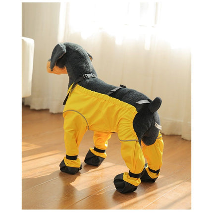 Dog Boots Leggings Waterproof Dog Pants Anti-Slip Dog Shoes Pet Paws Protector Dirty-Proof Dog Outdoor Walking Running Hiking Booties (Yellow, M)
