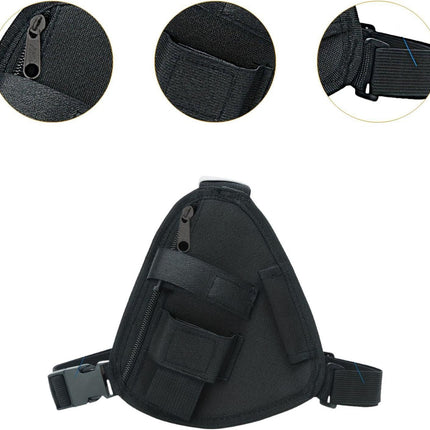 Chest Rig Bag Adjustable, Walkie Talkie Portable Vest Chest Bag Pouch Black with Adjustable Strap Chest Bag for Men Women Night Running Exercise Hiking（black）