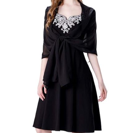 Women's Scarf Shawls and Wraps for Evening Dress Wedding Party Bridal Scarves chiffon scarf（black）