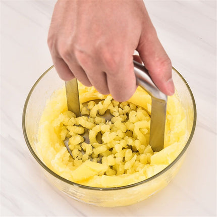 Duty Potato Masher With Horizontal Handle | Avocado Masher | Versatile Food Masher For Vegetable | Made of Durable Stainless Steel |  - Silver