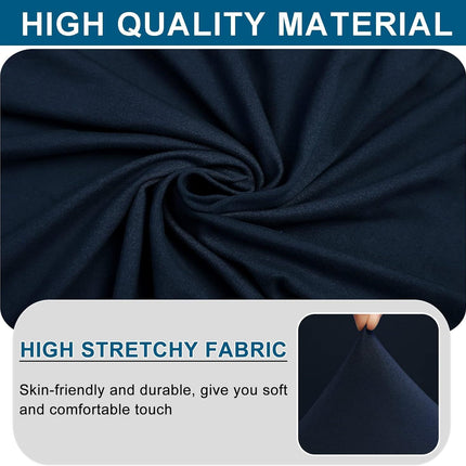 Removable Dining Chair Cover, Soft Fit Universal Stretch Bench Chair Slipcovers, Anti-Dust Washable Jacquard Seat Protector for Bedroom, Living Room, Kitchen(dark blue)