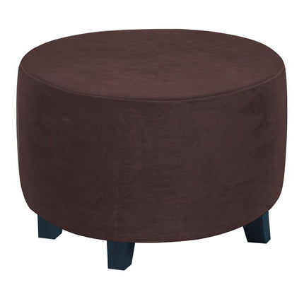 Velvet Round  Covers Footstool Protector Covers Storage Stool Covers Stretch with Elastic Bottom, Feature Velvet  Fabric (small, brown)
