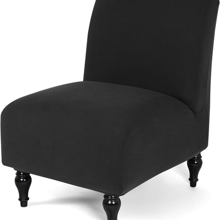 LavishCover Armless Accent Chairs Covers, Thick Armless Recliner Sofa Cover Stretchable, Removable Armless Chair Slipcover for Living Dining Room Hotel (Black, 1pc)