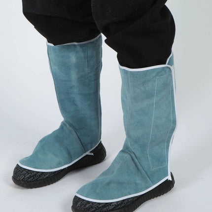 1Pair Cowhide Leather Welding Spats,Leather Shoe Protector Covers,Welded Flame Resistant Protector Shoe Covers,Foot Safety Protection Covers