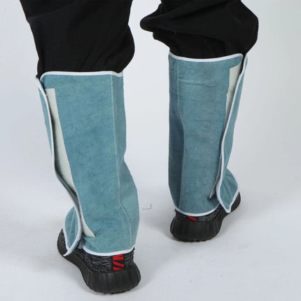 1Pair Cowhide Leather Welding Spats,Leather Shoe Protector Covers,Welded Flame Resistant Protector Shoe Covers,Foot Safety Protection Covers
