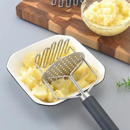 Stainless Steel Potato Masher, Double-Layer Design for Easy Mashing, Perfect for Potatoes, Avocado & Ground Beef, Durable Meat Smasher & Hamburger Tool（TPR handle）