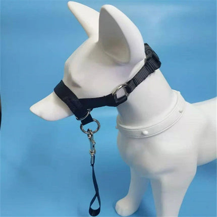 Pressure free dog training headband for traction, no traction hood, with adjustable seat belt for walking training, responsive large dog (M)Black