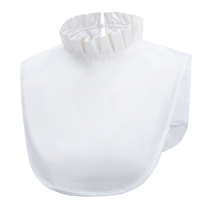 2pcs ake Collar Shirt  Simple Ruffles Fake Collar Detachable  Collar Clothes Accessory  - White Collar Blouse (White+BLack)