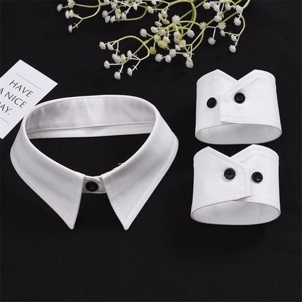 Detachable  Collar Lapel Choker and Wrist Cuffs, False Sleeves Shirt sleeves with a simple and fashionable temperament