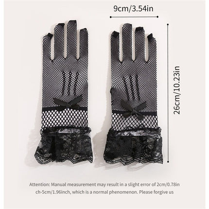 2pcs Women Lace Gloves Elegant Short Lace Tea Party Gloves for Women Dinner Party Wedding Wedding sleeves（black）