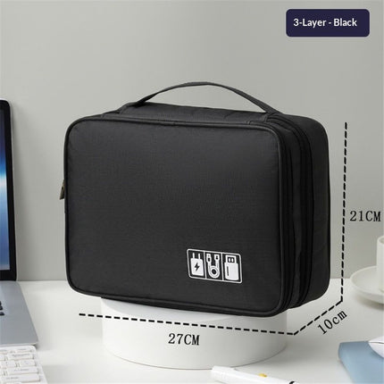 Headset Organizer Bag, Electronics Accessories Carrying Case for Referee Communication System for Cable Charger Volleyball Soccer Ref Officials