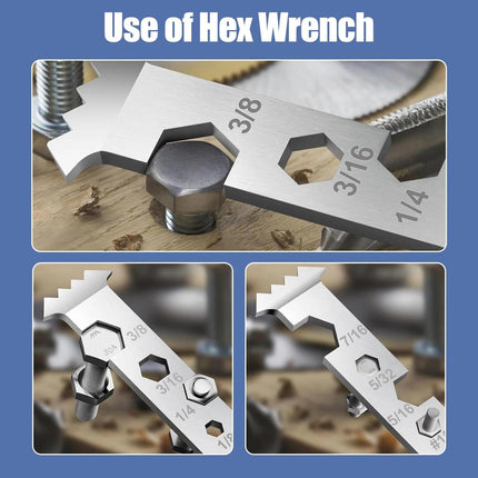 2-in-1 Paver Removal Tool with Hex Wrench, 2 Pcs Set Paver Puller Tool with Double Joint Scraper, Micro-Tooth Groove & Non-Slip Handle for Removing Pavers, Bricks, Blocks & Tightening Hex Nuts