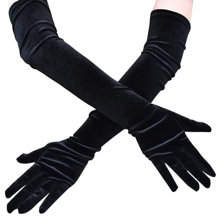 A pair of Women's Elegant Chic Satin Gloves, 21" Elbow Length Satin Long Gloves for Women Costume Accessories Flapper Evening Dress Gloves