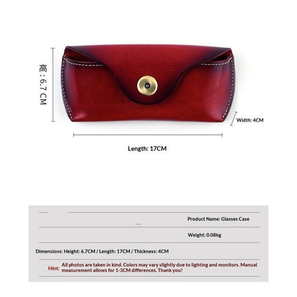 Unisex Semi Hard Genuine Leather Eyeglass Case With Belt Loop for Prescription Eyeglasses & Standard Sized Sunglasses（Excluding eyes）