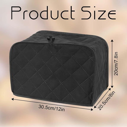 2 pack Black Toaster Cover 2 Slice, Two Slice Bread Machine Covers Quilted Toaster Covers Bread Maker Universal Size Kitchen Appliance Cover Polyester, Dust and Fingerprint Protection（Excluding bread machine）