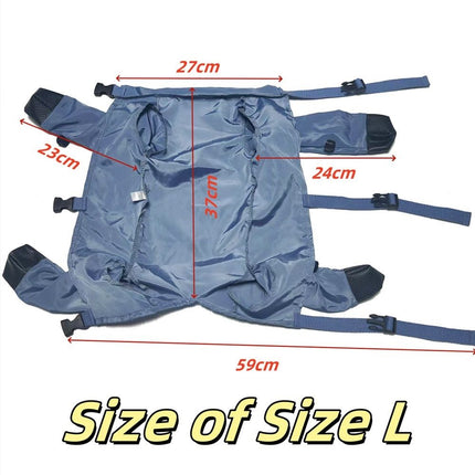 Waterproof Dog Boots Rain Boots with Suspender, Dogs Shoes Paw Protector for Small Medium Puppy, Anti-Slip Doggy Boot Belly Protector, Rain Booties Snow Booties (L)