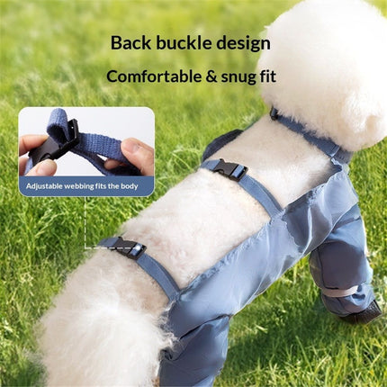 Waterproof Dog Boots Rain Boots with Suspender, Dogs Shoes Paw Protector for Small Medium Puppy, Anti-Slip Doggy Boot Belly Protector, Rain Booties Snow Booties (L)