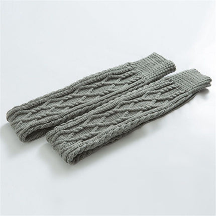 Women's Cable Knit Thigh High Boot Socks Extra Long Winter Stockings Leg Warmers, Boot Stocking Socks Knee High Leg Warmers (gray)